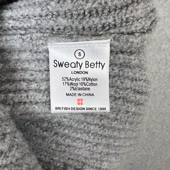 Sweaty Betty Gray Turtleneck Shakti Knit Long Sleeve Jumper Sweater Size Small - Picture 8 of 8